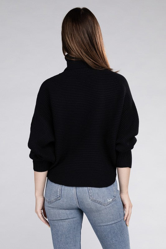 Viscose Dolman Sleeve Turtleneck Sweater - Nexusni