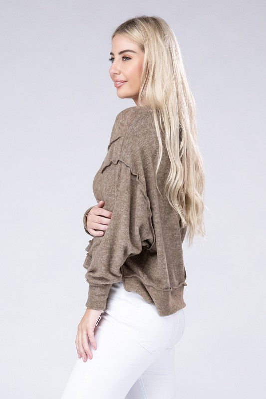 Brushed Melange Hacci Oversized Sweater - Nexusni