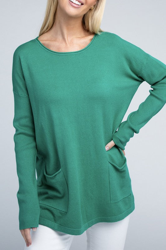 Viscose Front Pockets Sweater - Nexusni