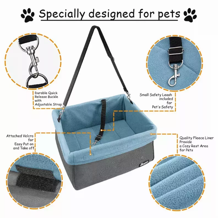 JESPET & GOOPAWS Dog Booster Seats for Cars, Portable Dog Car Seat Travel Carrier with Seat Belt for 24lbs Pets - Nexusni