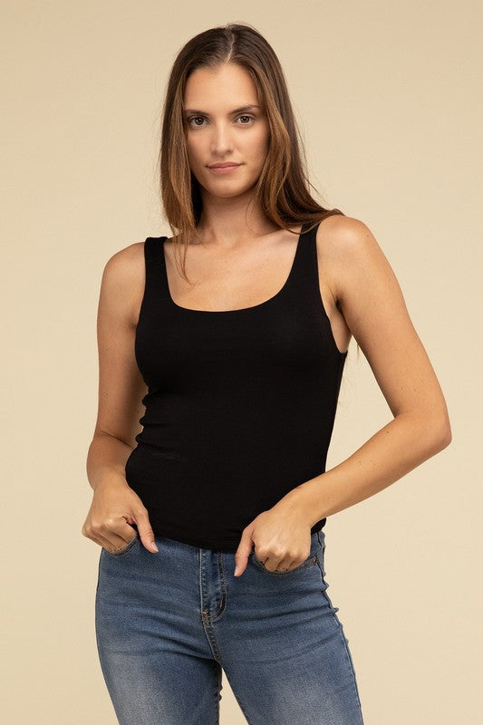 Double Layer Round Neck Tank Top - Nexusni