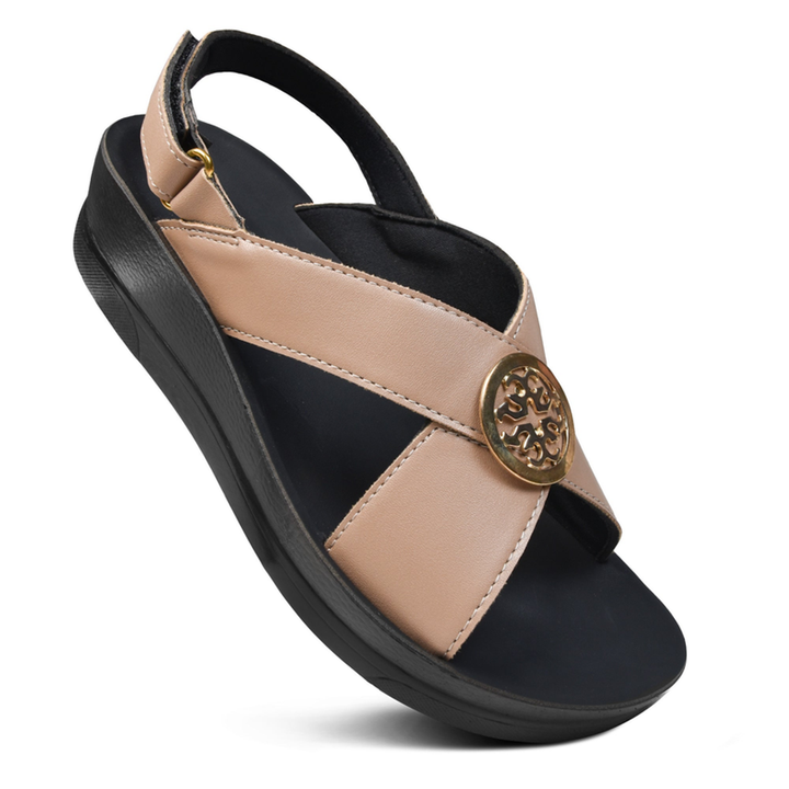 Aerothotic - Merak Back Strap Platform Sandals for Women - Nexusni