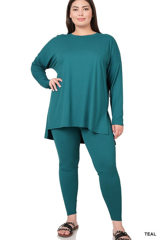 Plus Brushed DTY Microfiber Loungewear Set - Nexusni