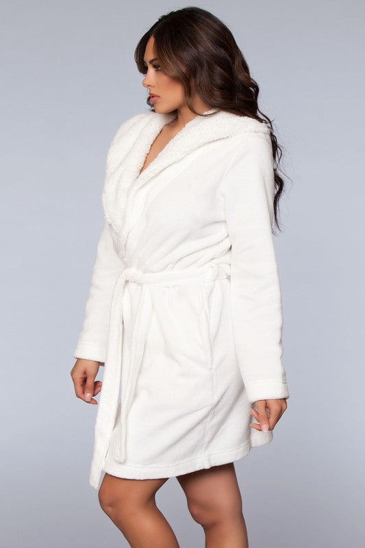 Janet Color Block Plush Fleece Robe - Nexusni