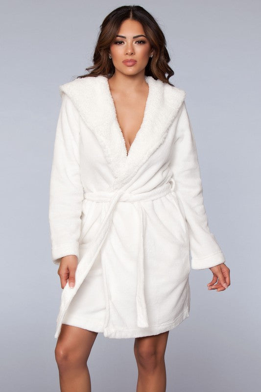 Janet Color Block Plush Fleece Robe - Nexusni