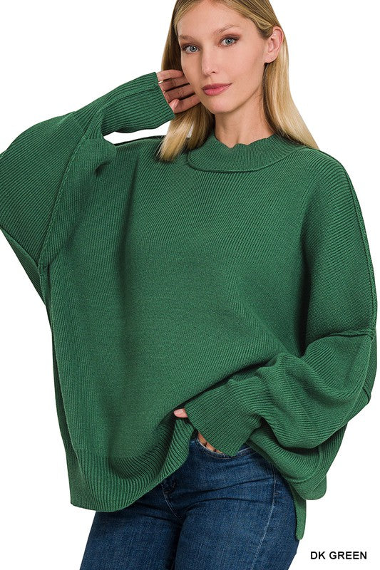 Side Slit Oversized Sweater - Nexusni