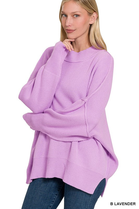 Side Slit Oversized Sweater - Nexusni