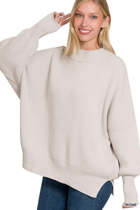 Side Slit Oversized Sweater - Nexusni