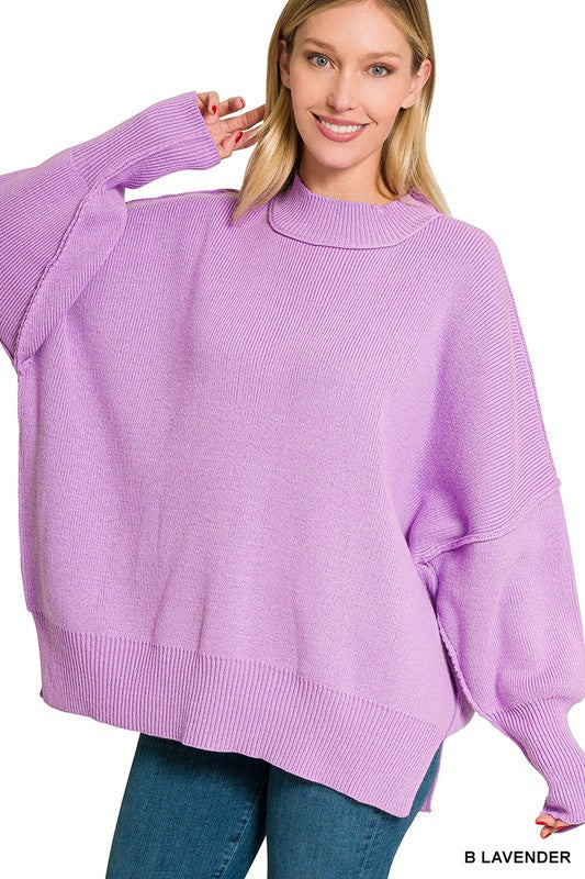 Side Slit Oversized Sweater - Nexusni