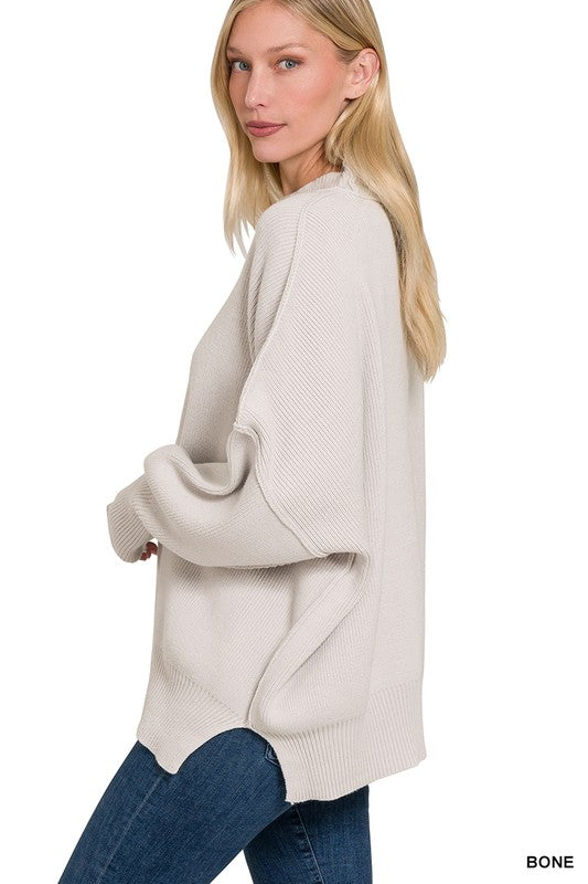 Side Slit Oversized Sweater - Nexusni