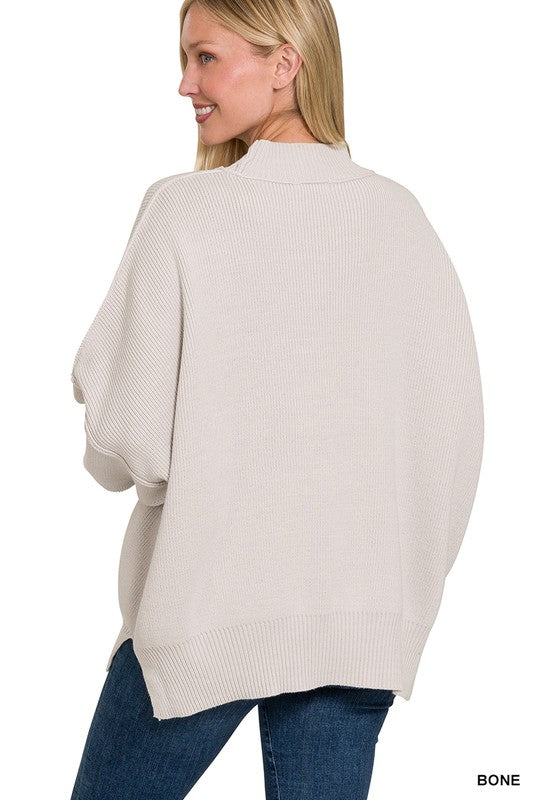 Side Slit Oversized Sweater - Nexusni