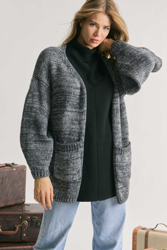 Knit Long Sleeve Cardigan - Nexusni