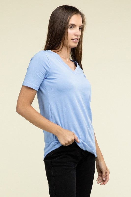 Cotton V-Neck Short Sleeve T-Shirts - Nexusni