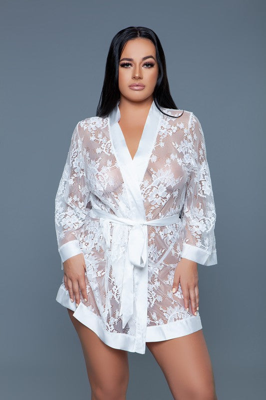 Delia Satin Lace Robe - Nexusni