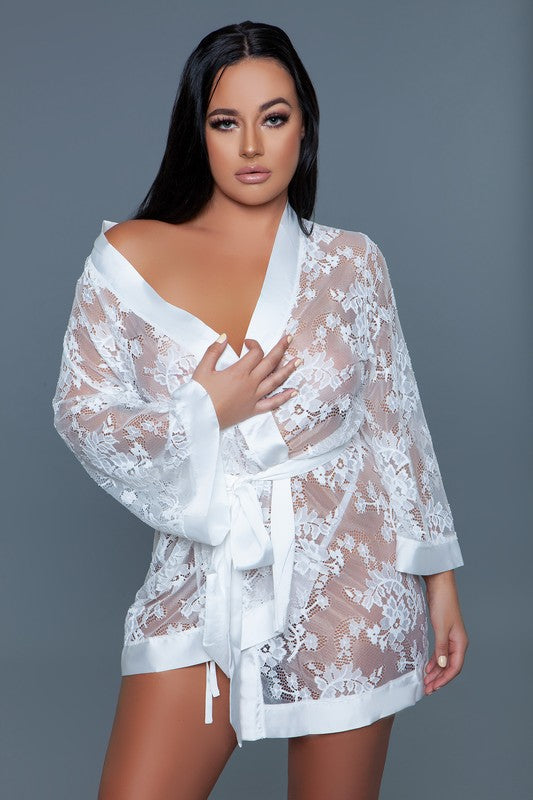 Delia Satin Lace Robe - Nexusni