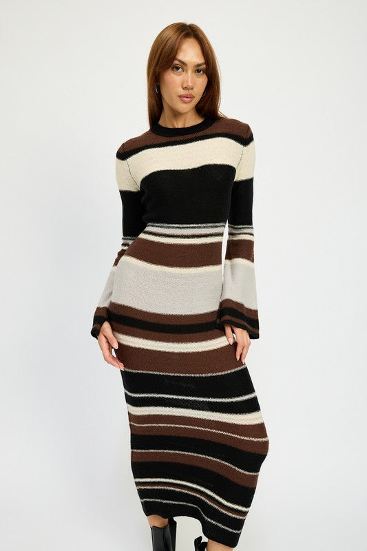 STRIPE MAXI BODYCON DRESS - Nexusni