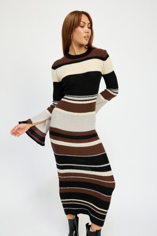 STRIPE MAXI BODYCON DRESS - Nexusni