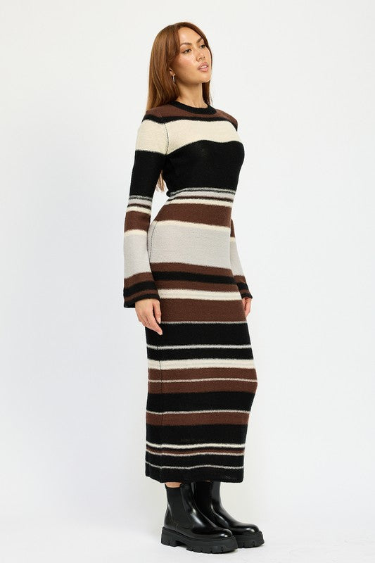 STRIPE MAXI BODYCON DRESS - Nexusni