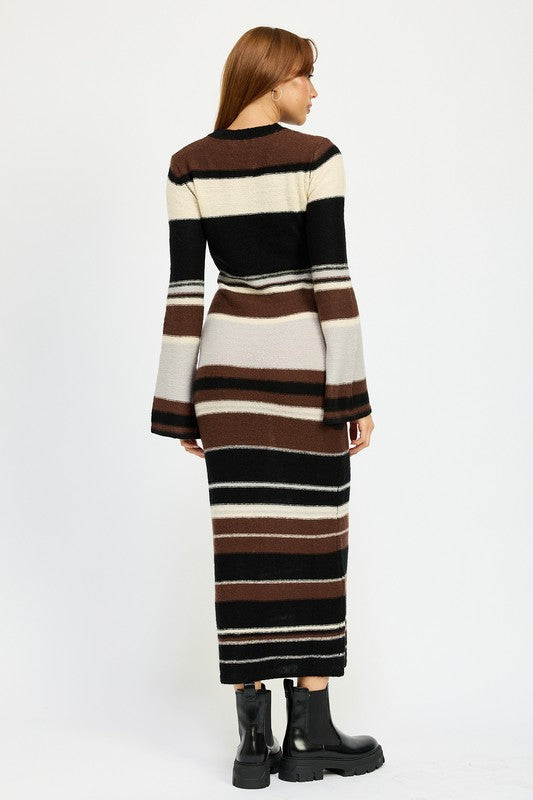 STRIPE MAXI BODYCON DRESS - Nexusni