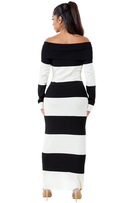 Women's Fashion Body-Con Long Knit Dress - Nexusni