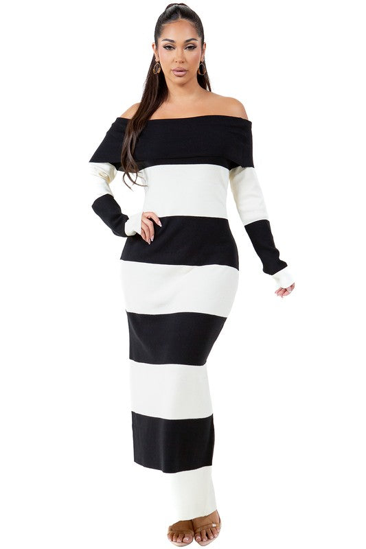 Women's Fashion Body-Con Long Knit Dress - Nexusni