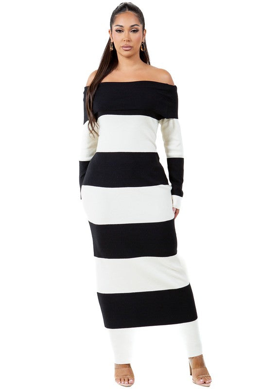 Women's Fashion Body-Con Long Knit Dress - Nexusni