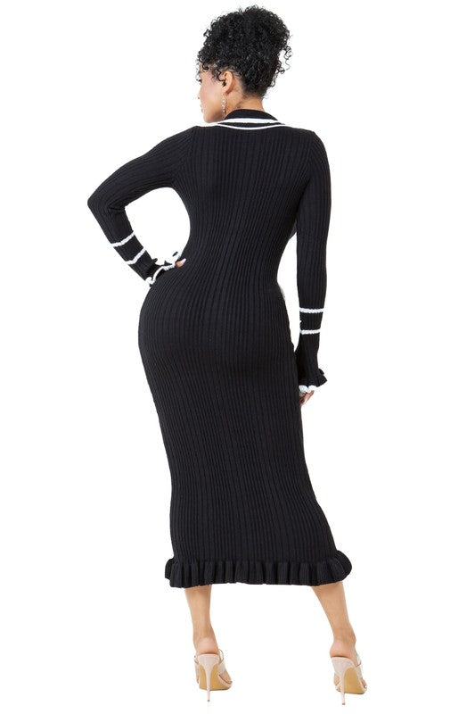 WOMEN FASHION LONG KNIT MAXI DRESS - Nexusni