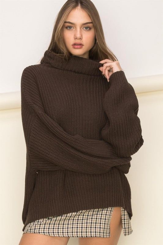 Cuddly Cute Turtleneck Oversized Sweater - Nexusni