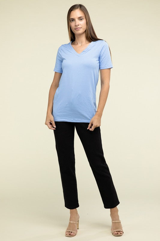 Cotton V-Neck Short Sleeve T-Shirts - Nexusni