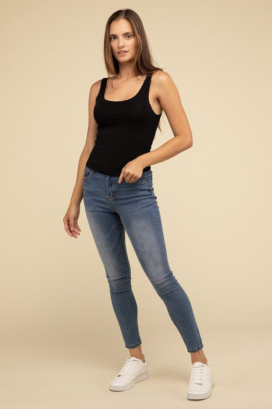 Double Layer Round Neck Tank Top - Nexusni