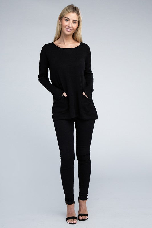 Viscose Front Pockets Sweater - Nexusni