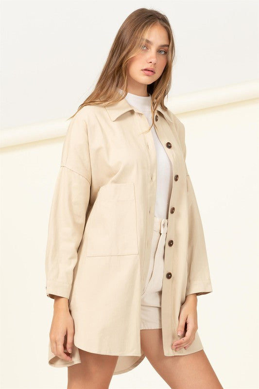 Sweet Fling Oversized Shirt Jacket - Nexusni