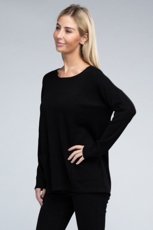 Viscose Front Pockets Sweater - Nexusni