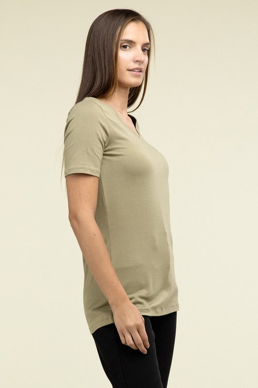 Cotton V-Neck Short Sleeve T-Shirts - Nexusni