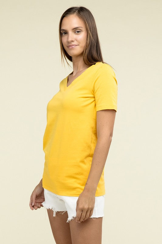 Cotton V-Neck Short Sleeve T-Shirts - Nexusni