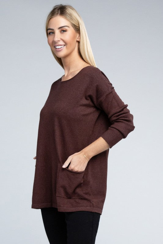 Viscose Front Pockets Sweater - Nexusni