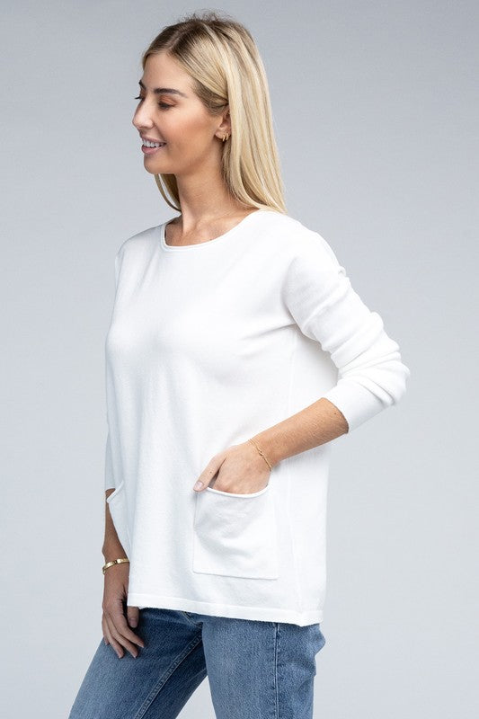 Viscose Front Pockets Sweater - Nexusni