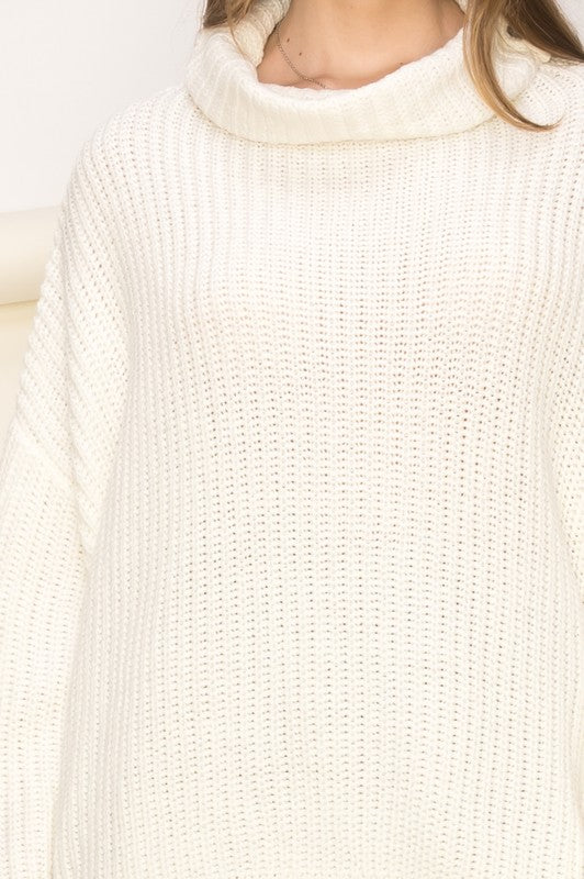 Cuddly Cute Turtleneck Oversized Sweater - Nexusni