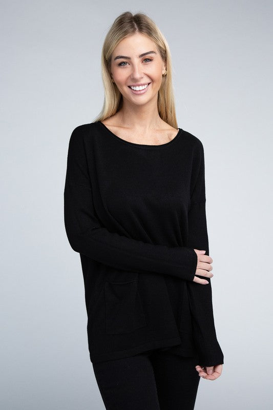 Viscose Front Pockets Sweater - Nexusni