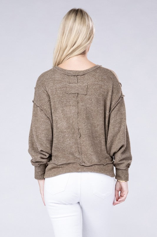 Brushed Melange Hacci Oversized Sweater - Nexusni