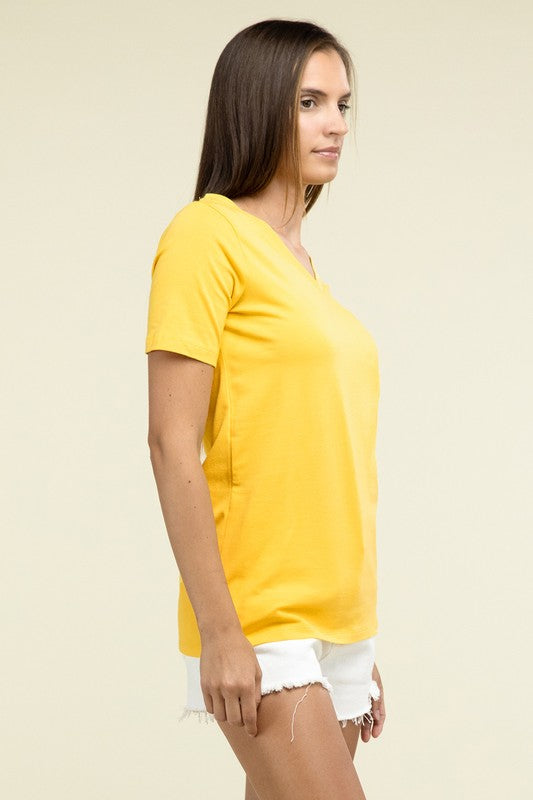 Cotton V-Neck Short Sleeve T-Shirts - Nexusni