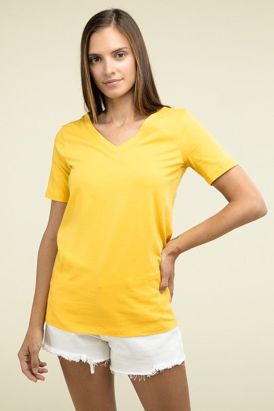 Cotton V-Neck Short Sleeve T-Shirts - Nexusni