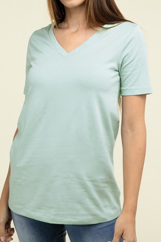 Cotton V-Neck Short Sleeve T-Shirts - Nexusni