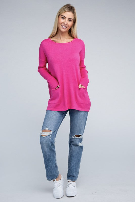 Viscose Front Pockets Sweater - Nexusni