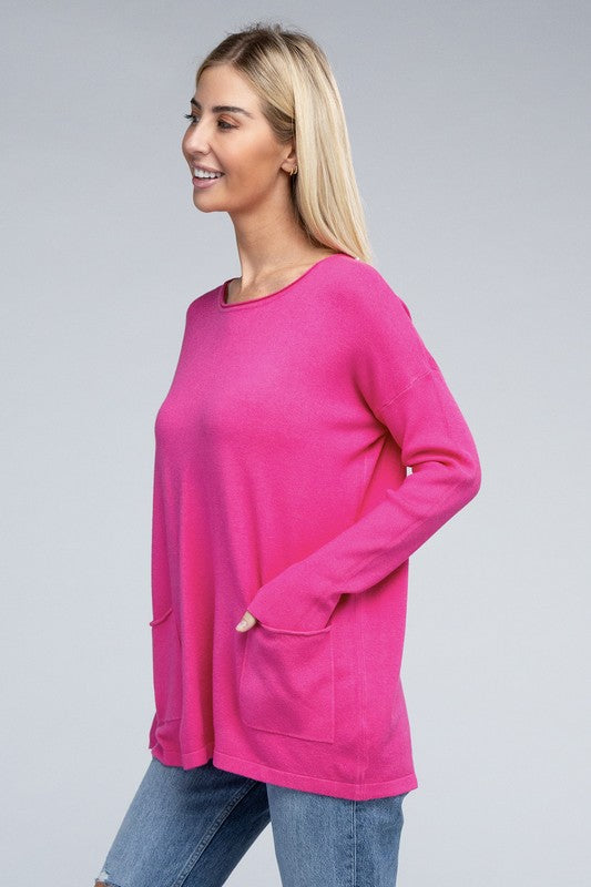 Viscose Front Pockets Sweater - Nexusni