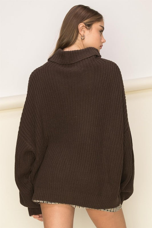 Cuddly Cute Turtleneck Oversized Sweater - Nexusni