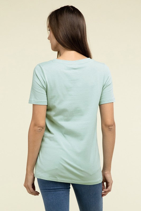 Cotton V-Neck Short Sleeve T-Shirts - Nexusni