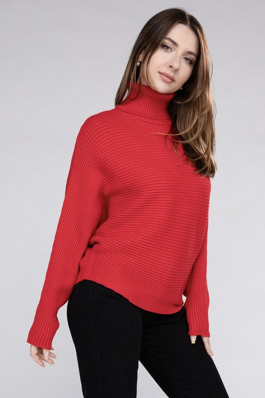 Viscose Dolman Sleeve Turtleneck Sweater - Nexusni