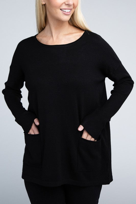 Viscose Front Pockets Sweater - Nexusni