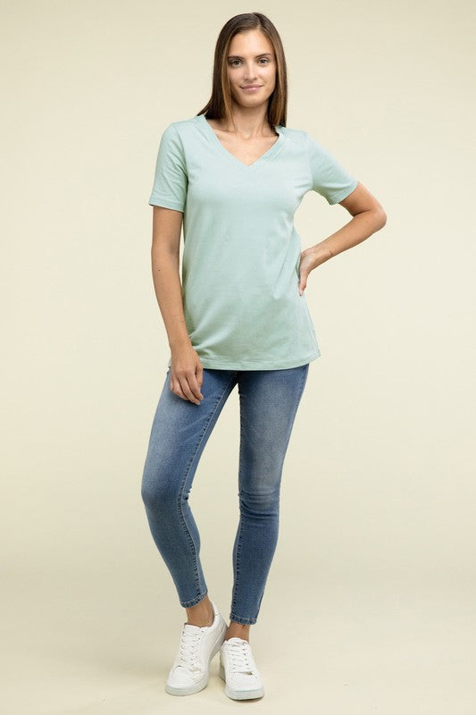 Cotton V-Neck Short Sleeve T-Shirts - Nexusni